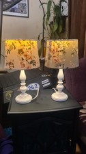 Floral Shabby Chic Table Lamp Bedside Lamp x2 L@@K