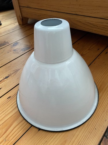 White enamel lamp shade - ,