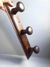 Vintage French Wooden Coat Rack: Rustic Farmhouse Peg Rail