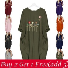 Women Dress Pullover Trendy Knee Length Short Sleeve Floral Print Dress With