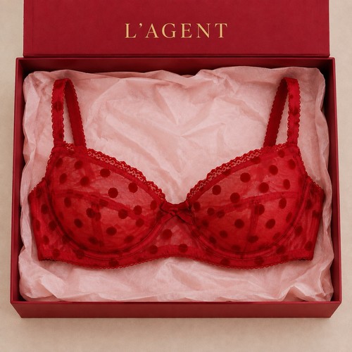 Red polka dot bra agent - red, by