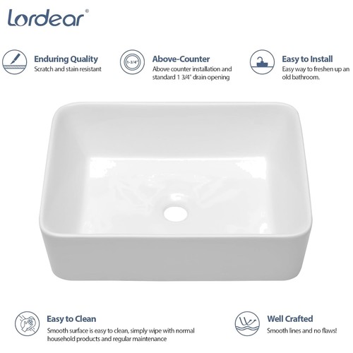 White rectangle bathroom - white,