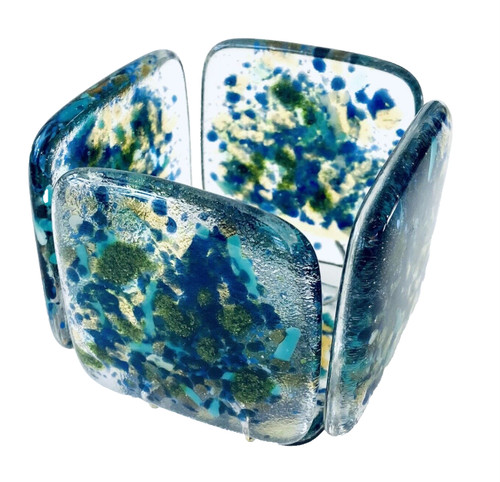 Fused glass tea light holder - fused,