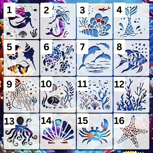 Sea themed stencils - themed,
