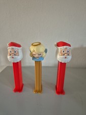 3 Christmas PEZ Dispensers  2x SANTA. 1 X ANGEL. Collectible.