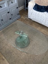 Made.com Aula Round Coffee Table Brushed Brass Glass, Modern Art Deco