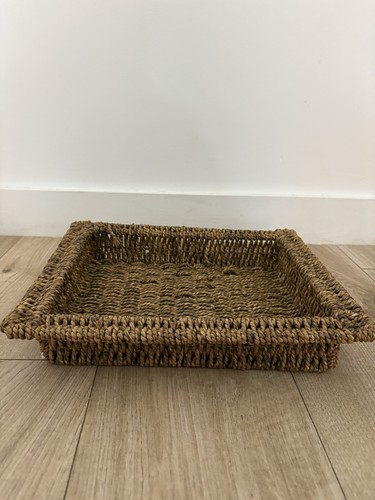 Woven seagrass basket tray - seagrass,