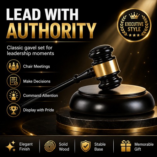 Premium black wooden gavel - wooden,