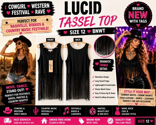 Lucid black fringe tassel - lucid,