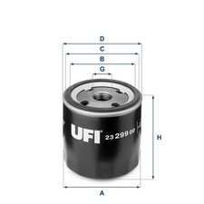 Oil filter Spin-on Filter 23.299.00 UFI for OPEL CHEVROLET LADA IRMSCHER SAAB