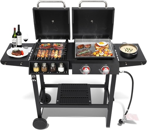 Gas charcoal combo grill - &,