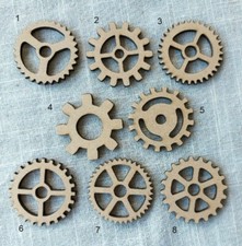 4cm MDF Steampunk Cogs Wooden