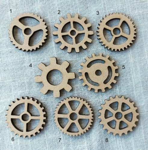 4cm mdf steampunk cogs - 4cm, wooden