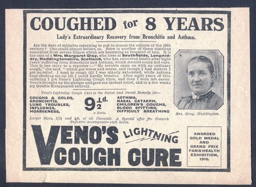 1913 vintage advert for veno - 1913,