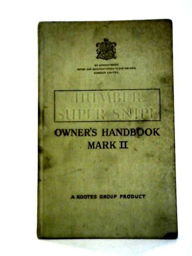 Owner handbook for humber - owner's,