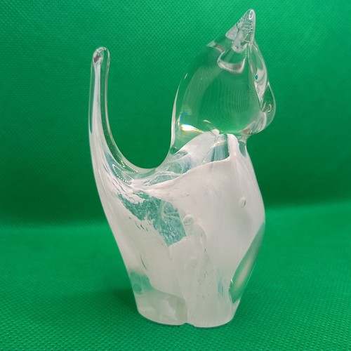 Langham glass cat figure white - cat,