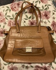 LK Bennett Leather Handbag Tan Brown Good Condition Gold Hardware