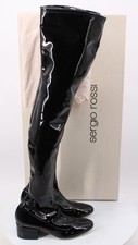 SERGIO ROSSI LATEX STRETCH WOMEN'S BOOTS OTK UK 2.5 EU 35 BLACK RRP £1000 AD