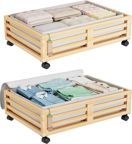 Bamboo under bed storage - under,