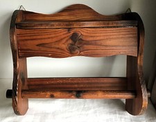 French Brutalist Wooden Wall Hung Paper Towel Cling Film and Tin Foil Dispenser.