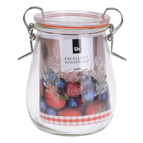 Glass jam jars clip top - jam,