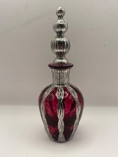 Cranberry glass perfume bottle