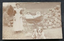 Real Photo Postcard, Nanny and Children. 1916. Posted to Worcester. 
