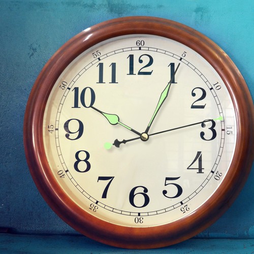 Sets backwards clock - backwards, wall