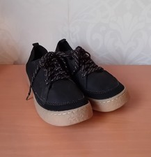 Clarks Barleigh Lace womens black leather laced shoes UK 5.5 pre-loved