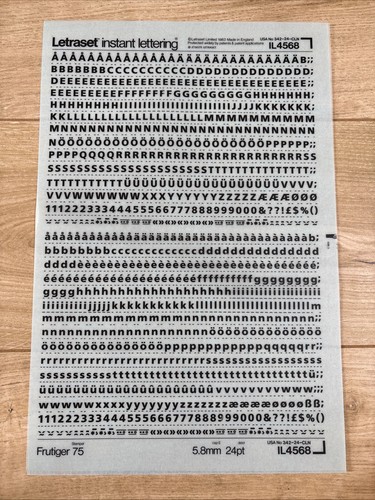 Letraset rub transfer - rub, on