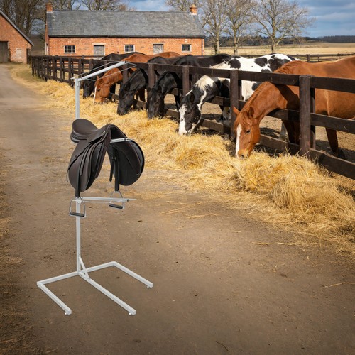White tier saddle rack heavy - white, 3-tier