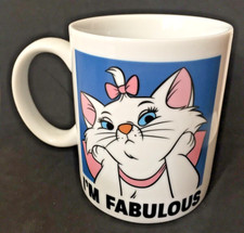 Disney Mug Aristocats "I'm Fabulous" Cat Marie White Persian Cat Kitten VGC