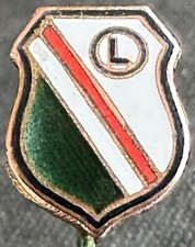 Legia Warsaw Vintage 1960s club crest type badge Stick pin fitting 11mm x 15mm