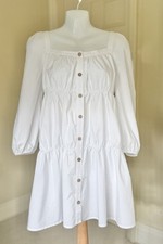 Zara Tiered Mini Dress Tunic Blouse Shirt Size S Crisp White Cotton Best Seller