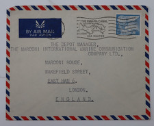 Panama Canal Zone  1951 ? Marconi Marine Co.  MV Port Huon Balboa CZ  21c. Cover