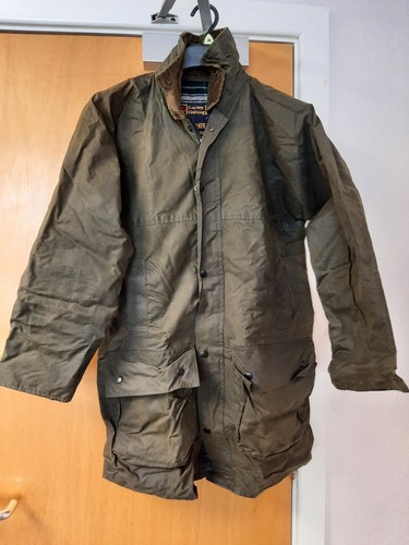 Waxed cotton coat green - cotton,