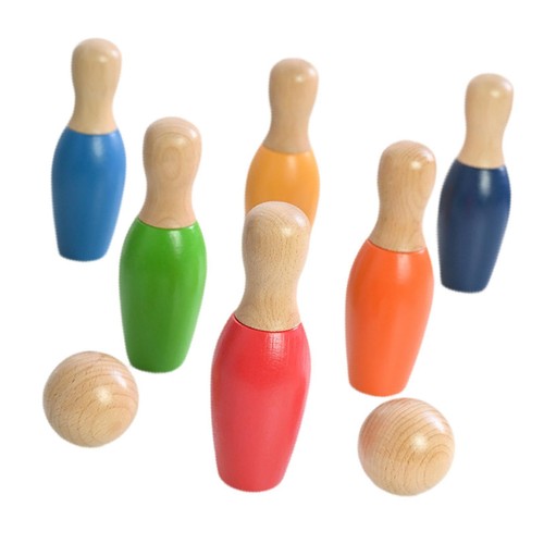 Bowling set for kids wood - bowling,