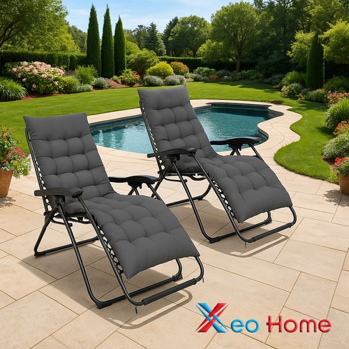 Padded sun lounger set 2x - padded, of