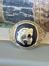 Gents 9ct Gold & Onyx Panthers