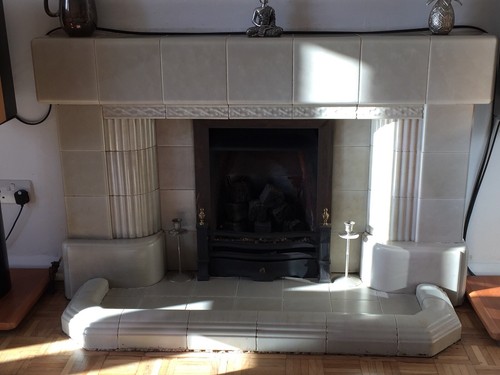 Art deco marble fireplace - art,