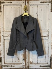 ZARA Grey Ruched Blazer Jacket