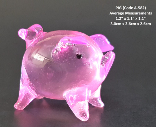 Miniature glass pig pink - miniature,