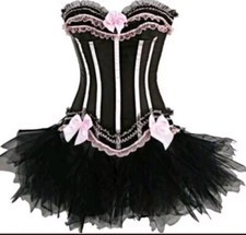 Black and Pink Corset Top with Tutu Skirt