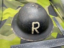 Original WW2 British Home Front Rescue Helmet with Liner & Chinstrap