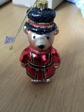 Gisela Graham Beefeater Teddy Bear Xmas Ornament  10 Cm Tall