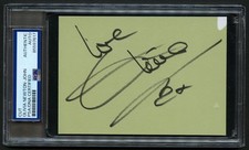 Olivia Newton-John signed autograph 3.5x5 Cut Singer Actress PSA Slabbed