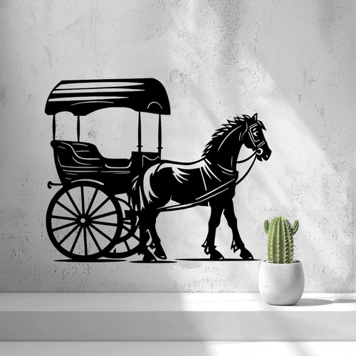 Horse drawn carriage - horse, art