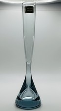 VINTAGE WHITEFRIARS GLASS VASE ARCTIC BLUE TEARDROP #9566 MID CENTURY MODERN