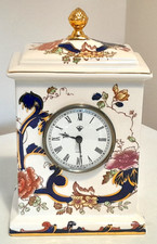Mason's Ironstone Mandalay Blue Ceramic Clock Made And Hand Painted In England