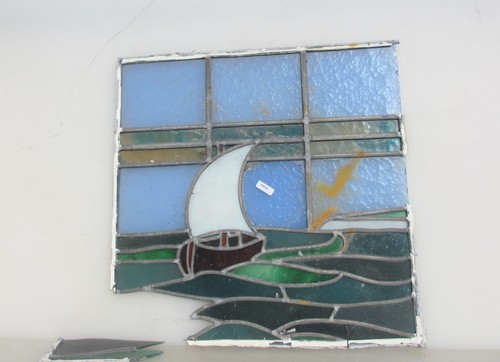 Antique stained glass window - stained,